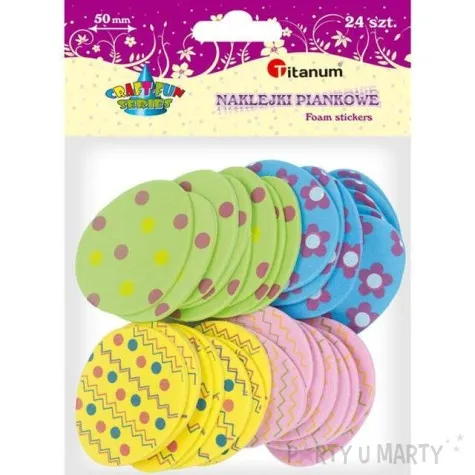 naklejki piankowe wielkanocne pisanki titanum 24 szt