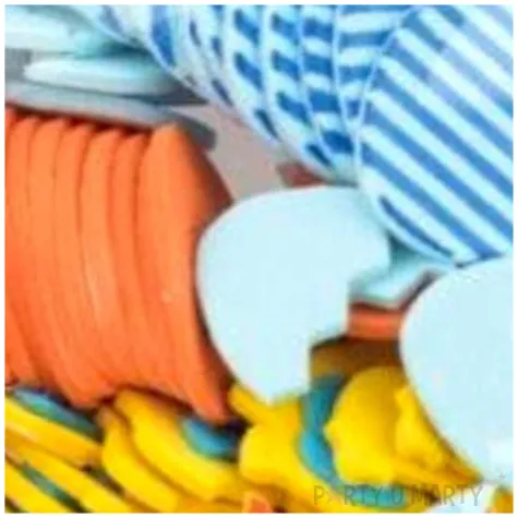 naklejki piankowe wielkanocne pisanki w paski i pisklaki brewis 75 szt