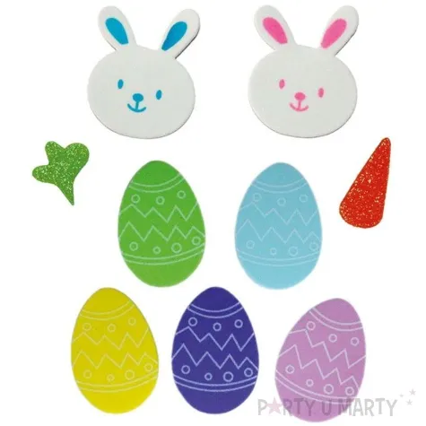 naklejki piankowe wielkanocne zajace i marchewki mix titanum 44 szt