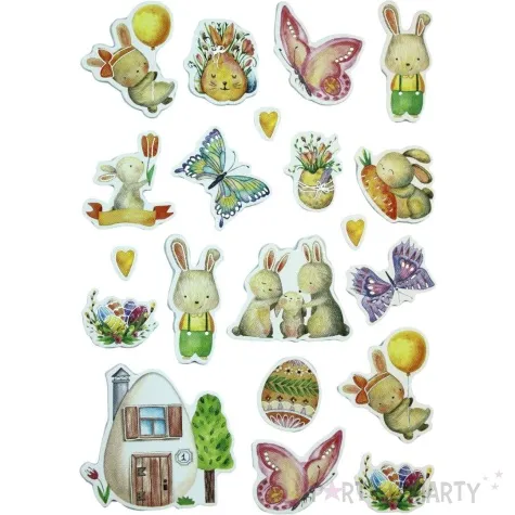 naklejki piankowe wielkanocne zajace i motylki titanum 20 szt