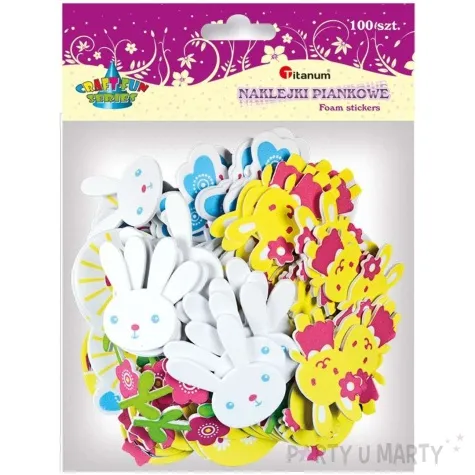 naklejki piankowe wielkanocne zajace titanum 100 szt