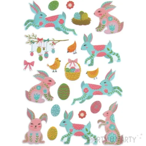 naklejki piankowe wielkanocne zajace w kwiaty titanum 22 szt