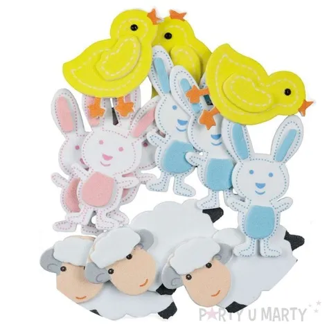 naklejki piankowe wielkanocne zwierzaczki titanum 12 szt