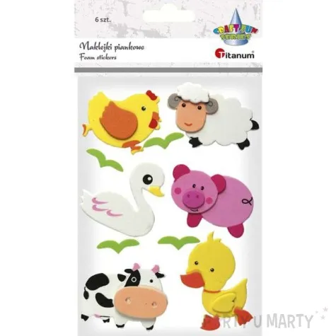 naklejki piankowe zwierzeta na wsi titanum 6 szt