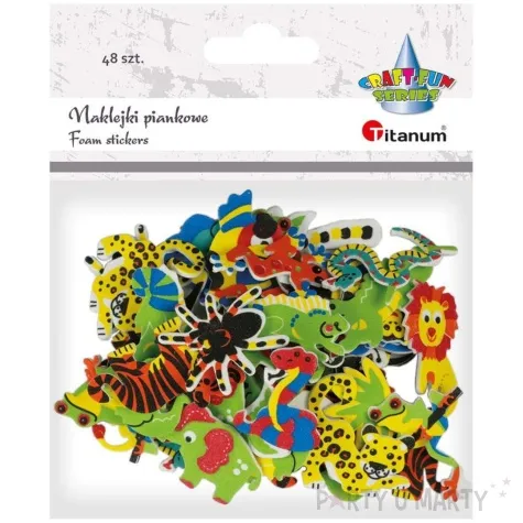 naklejki piankowe zwierzeta safari titanum 48 szt
