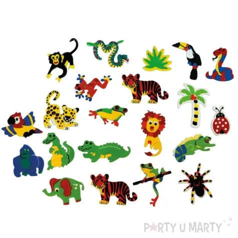 naklejki piankowe zwierzeta safari titanum 48 szt