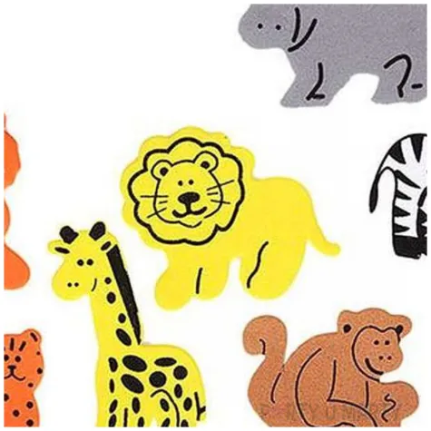 naklejki piankowe zwierzeta w dzungli mix titanum 46 szt