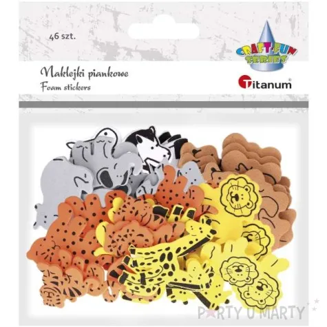 naklejki piankowe zwierzeta w dzungli mix titanum 46 szt