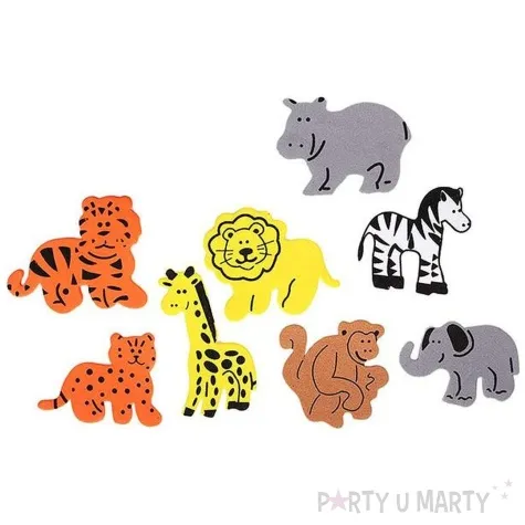 naklejki piankowe zwierzeta w dzungli mix titanum 46 szt