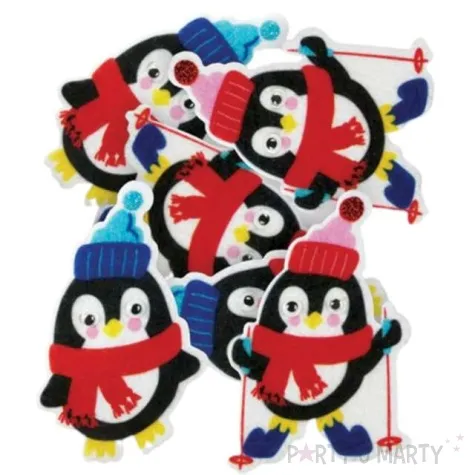 naklejki pingwinek narciarz titanum 6 szt