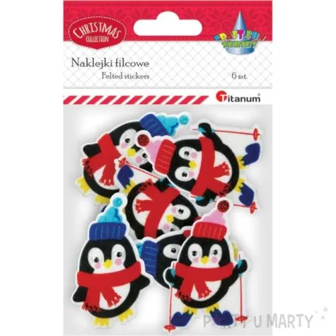 naklejki pingwinek narciarz titanum 6 szt