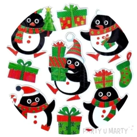 naklejki pingwinki holograficzne arpex arkusz