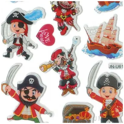 naklejki piraci i korsarze mix titanum 16 szt