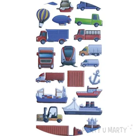 naklejki pojazdy i kontenery wypukle mix titanum 21 szt