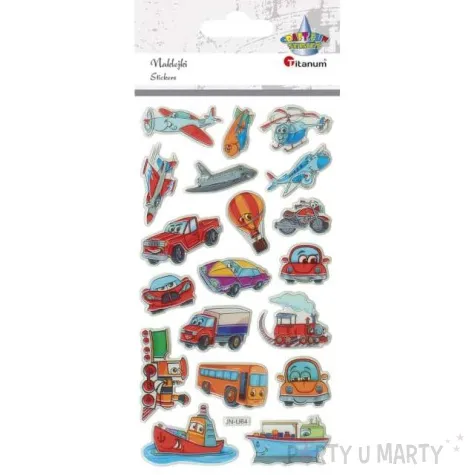 naklejki pojazdy latajace i morskie wypukle mix titanum 19 szt