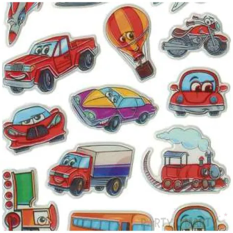 naklejki pojazdy latajace i morskie wypukle mix titanum 19 szt