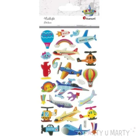 naklejki pojazdy latajace wypukle mix titanum 26 szt