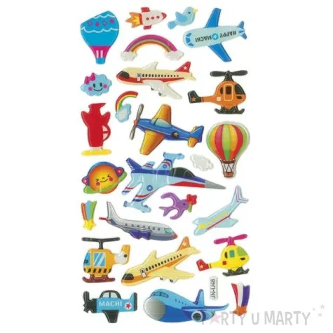 naklejki pojazdy latajace wypukle mix titanum 26 szt