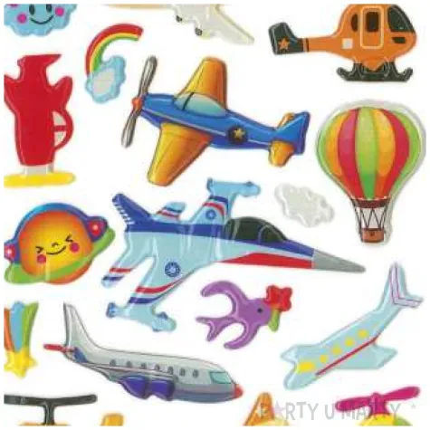 naklejki pojazdy latajace wypukle mix titanum 26 szt