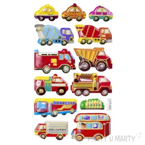 naklejki pojazdy miejskie wypukle mix titanum 14 szt
