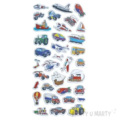 naklejki pojazdy rozne wypukle mix titanum 34 szt