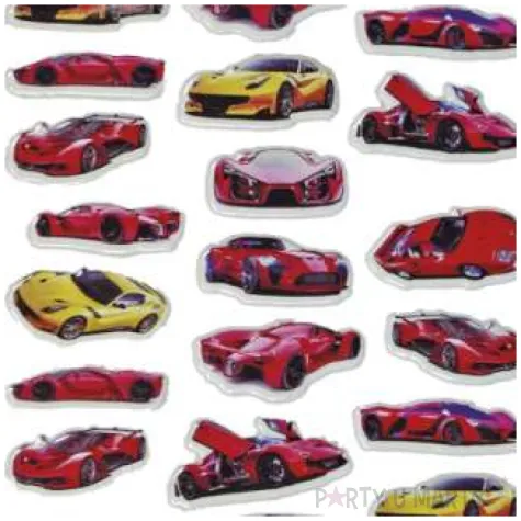 naklejki pojazdy sportowe wypukle mix titanum 34 szt