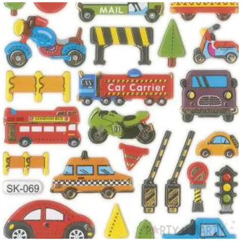 naklejki pojazdy techniczne wypukle mix titanum 45 szt