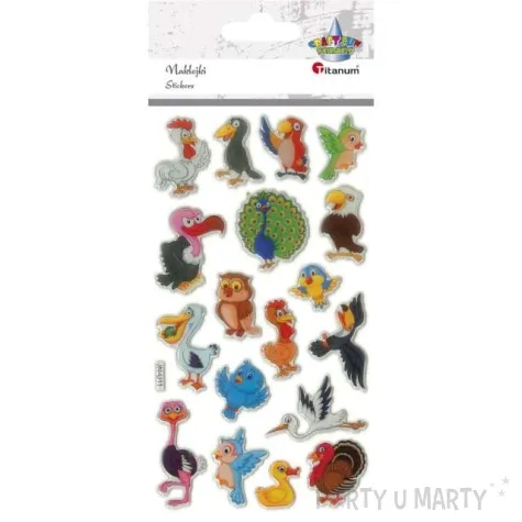 naklejki ptaki i ptaszki mix titanum 18 szt