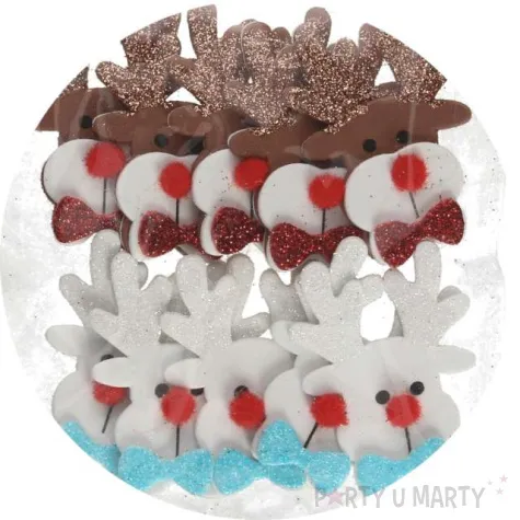 naklejki reniferki piankowe z brokatem brewis 10 szt