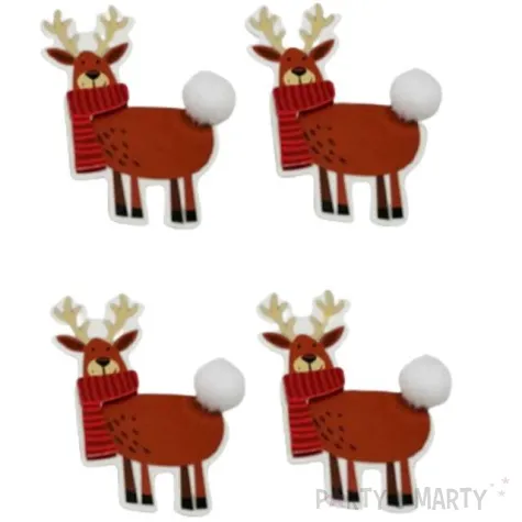naklejki reniferki z pomponikami arpex arkusz 4 szt