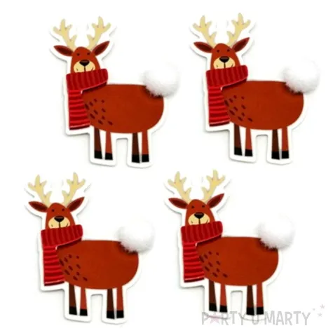 naklejki reniferki z pomponikami arpex arkusz 4 szt