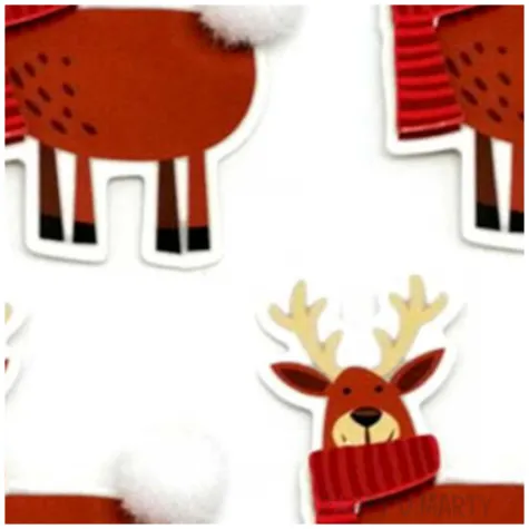 naklejki reniferki z pomponikami arpex arkusz 4 szt