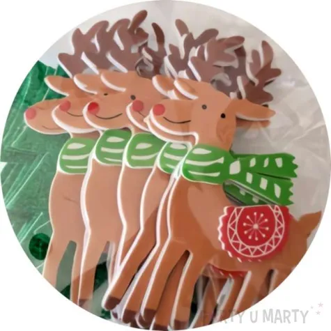 naklejki renifery sw mikolaja piankowe z brokatem brewis 12 szt