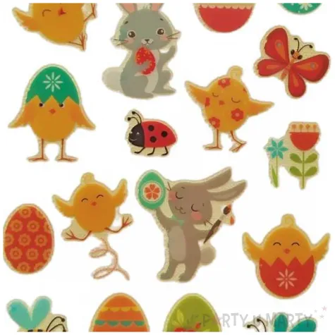 naklejki samoprzylepne wielkanocne pisanki i zwierzatka brewis 26 szt
