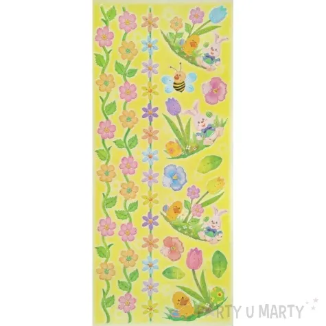 naklejki samoprzylepne wielkanocne tasiemki i kwiaty brewis 19 cm