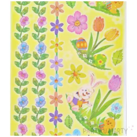 naklejki samoprzylepne wielkanocne tasiemki i kwiaty brewis 19 cm