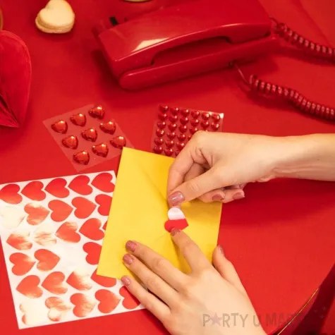 naklejki serca czerwony partypal 30 szt