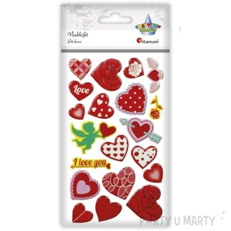 naklejki serca i aniolki mix titanum 20 szt