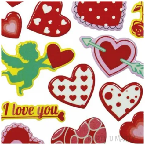 naklejki serca i aniolki mix titanum 20 szt