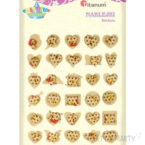 naklejki serca w kropki titanum