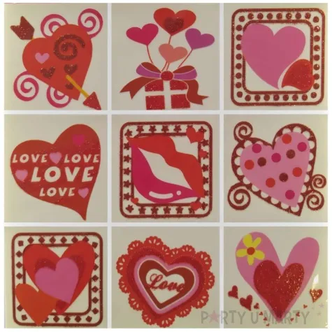 naklejki serca z brokatem brewis 9 szt