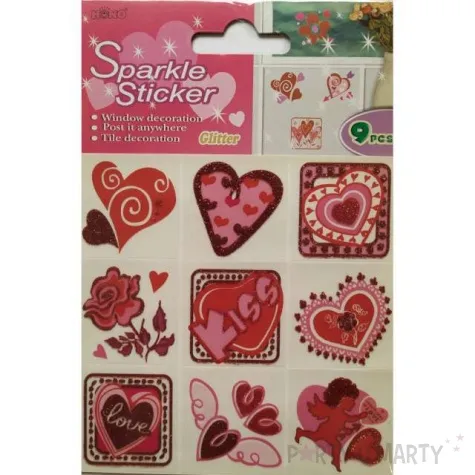 naklejki serca z brokatem kiss brewis 9 szt