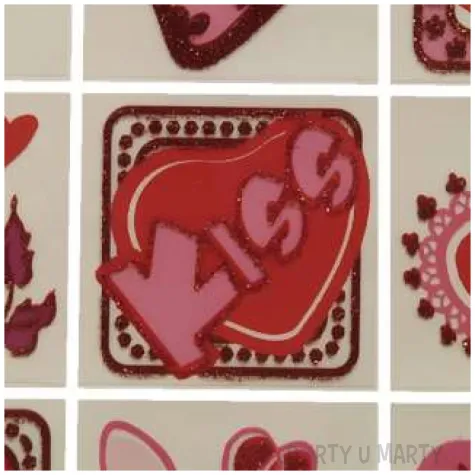 naklejki serca z brokatem kiss brewis 9 szt