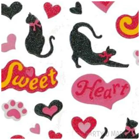 naklejki serduszka i kotki mix titanum 31 szt