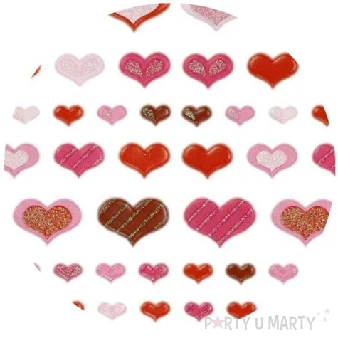 naklejki serduszka z brokatem mix titanum 55 szt