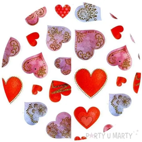 naklejki serduszka z brokatowym ornamentem mix titanum 18 szt