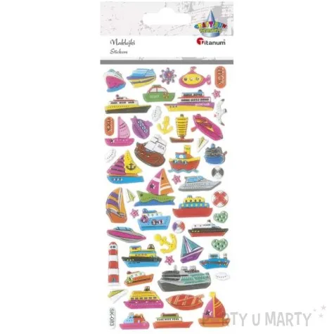 naklejki statki i lodki mix titanum 54 szt