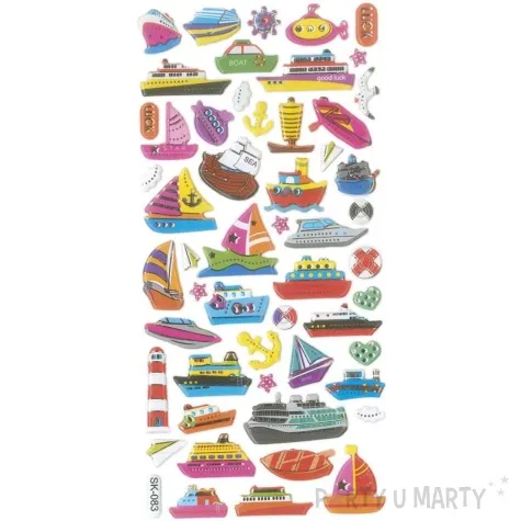 naklejki statki i lodki mix titanum 54 szt