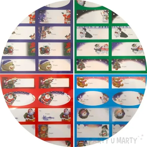 naklejki swiateczn etykiety na prezenty brewis 48 szt