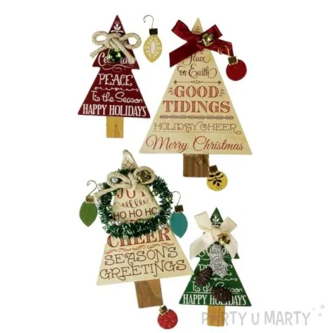 naklejki swiateczne choinki z napisami 3d mix titanum 4 szt
